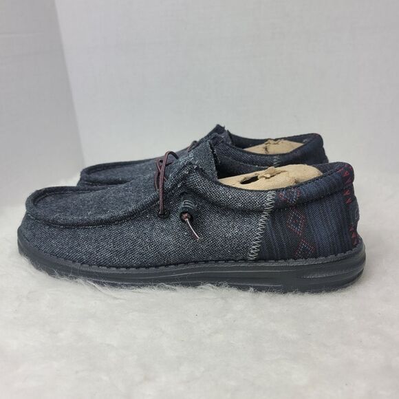 Hey Dude Men's Wally Funk Wool Black Aztec  Men’s Shoes Size 9 US 42 EUR - Picture 2 of 10